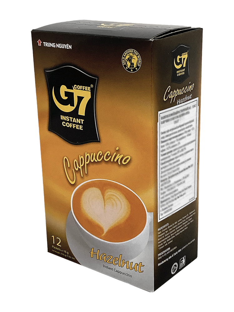 картинка Вьетнамский растворимый кофе G7 Cappuccino Hazelnut в интернет-магазине Кафетра